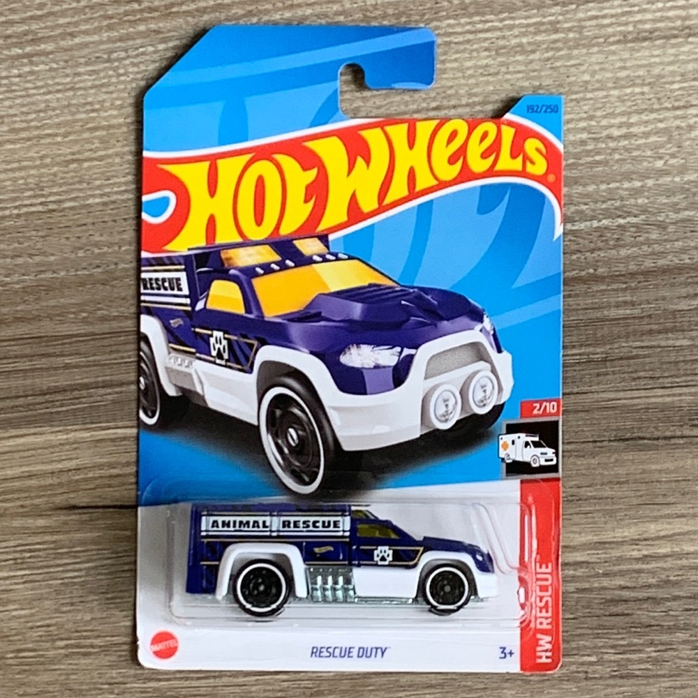 Hot Wheels Truck Rescue Duty HW Hotwheels Animal Ambulance Emergency Van Car 🆕